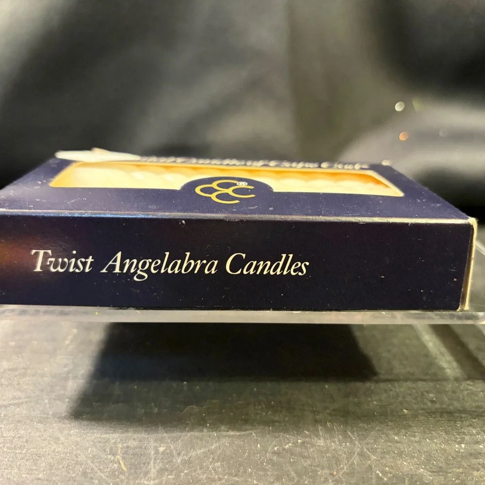Colonial Candle of Cape Cod Twist Angelabra 12 White Candles 4.5 Inch G0410